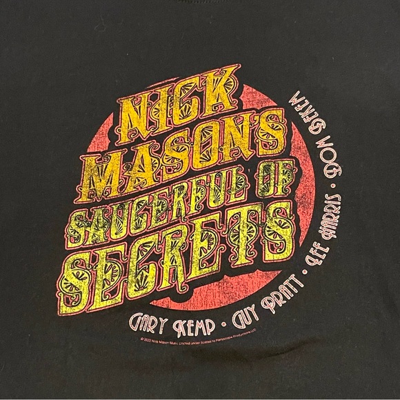 Nick Mason’s Saucerful of Secrets Tour 2022 Gildan Black Tshirt Sz 2XL XXL 🎵🔥 - Picture 2 of 6